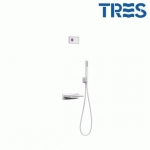 KIT DE BAIGNOIRE THERMOSTATIQUE ÉLECTRONIQUE ET ENCASTRÉ SHOWER TECHNOLOGY BLANC MAT - TRES 09286553BM