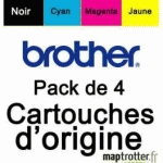 LC-129XLVALBP - PACK DE 4 CARTOUCHES : NOIRE, CYAN, MAGENTA, JAUNE - PRODUIT D'ORIGINE BROTHER - 2400 PAGES NOIRES - 1200 PAGES