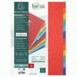 LOT DE 2 - INTERCALAIRE A4+ CARTE LUSTRÉE COLORÉE EXACOMPTA 12 ONGLETS NEUTRES MULTICOLORES - 1 JEU
