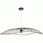 SUSPENSION LANKA XXL EN MÉTAL ET BAMBOU ANTHRAITE - MANUTAN COLLECTIVITÉS