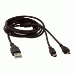 T'NB CÂBLE USB 2.0 A MINI ET MICRO USB MÂLE/MÂLE - 1,2 M