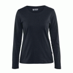 T-SHIRT MANCHES LONGUES FEMME MARINE FONCÉ TAILLE XXXL - BLAKLADER