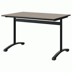 TABLE MALIBU 120X80 T6 DL STRA CHÊNE 1146/NOIR NOIR 9005 - MANUTAN EXPERT