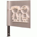 PICTOGRAMME NEOSIGN 3D DRAPEAU WC GARÇON/FILLE BLANC - MANUTAN COLLECTIVITÉS