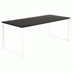 TABLE OFFICE PRO 180 X 80 CM ZONZA NOIR PIED CARRÉ BLANC