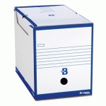 LOT DE 20 - BOÎTE ARCHIVES CARTON BRUNEAU - DOS 20 CM - HAUTE RÉSISTANCE - BLEUE