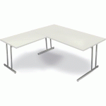 BUREAU ARTLINE L 160XP80 + EXTENSION 100X60CM BLANC7680