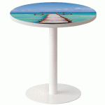 GUÉRIDON BAS EASY OFFICE PIED MÉTAL Ø 60 CM PLATEAU COLORIS DÉCOR PONTON - MANUTAN COLLECTIVITÉS