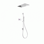 KIT DE DOUCHE THERMOSTATIQUE ÉLECTRONIQUE ET ENCASTRÉ SHOWER TECHNOLOGY AVEC CONTRÔLE ÉLECTRONIQUE COMPRIS (BLANC) - TRES 092863