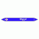 LOT DE 5 - MARQUEUR DE TUYAUTERIE - GLYCOL - NFX 08-105 - VINYLE LAMINÉ 450 X 52 MM