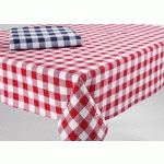 NAPPE DE CUISINE, 100 % COTON, ROUGE, MOTIF À CARREAUX, 130 X 130 CM