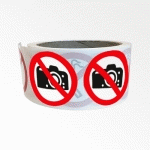 ROULEAU DE PICTOS - INTERDICTION DE PHOTOGRAPHIER - 250 EX  - 25 MM