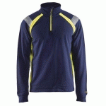 SWEAT COL CAMIONNEUR MARINE/JAUNE FLUORESCENT TAILLE XL - BLAKLADER