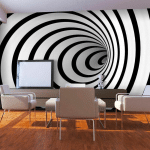 PAPIER PEINT TUNNEL 3D EN N&B - 450 X 270 CM - NOIR ET BLANC