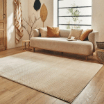 DEZENCO - 160X230 - TAPIS SALON LUNKIN 6 CRÈME 160X230 EN POLYPROPYLÈNE DOUX ET SOYEUX - CRÈME