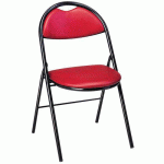 LOT 4 CHAISES PLIANTES CLAP PIÈTEMENT NOIR TISSU ENDUIT PVC M2 ROUGE - MANUTAN COLLECTIVITÉS