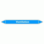 LOT DE 3 - MARQUEUR TUYAUTERIE - VENTILATION PRIMAIRE - VINYLE LAMINÉ 355 X 37 MM