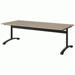 TABLE MALIBU 180X80 T3 DL STRA ABS CHÊNE 1146/NOIR 9005