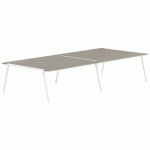 TABLE RÉUNION GARY 300 X 160 CM PIED BLANC PLATEAU CHÊNE GRIS - MBA