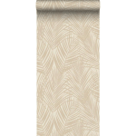 PAPIER PEINT FEUILLES DE PALMIER - 0.53 X 10.05 M DE ESTAHOME BEIGE CLAIR