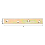 PLATINE D'ASSEMBLAGE 120 X 16MM GALVANISÉ - ALBERTS - GRIS