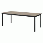 TABLE MALIBU 180X80 T4 4P ST ANTIB CHÊNE 1146/NOIR NOIR 9005