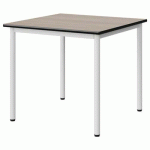 TABLE MALIBU 80X80CM T5 4P STRA ACACIA/NOIR BLC 9016