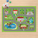 MICASIA - TAPIS EN VINYLE - PLAYOOM MAT SMALLTOWN - A TRIP TO THE COUNTRYSIDE - PAYSAGE 3:4 DIMENSION HXL: 90CM X 120CM