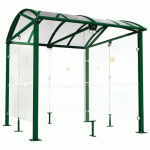 ABRI FUMEURS VOÛTE L 2.50 M BARDAGES VERRE VERT 6005 - PROCITY