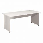 BUREAU DROIT ACTIVITY - L. 180 X P. 80 CM - PLATEAU BLANC - PIEDS L 'BLANC'