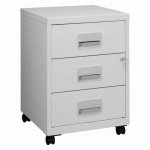 CAISSON MOBILE MÉTAL BUDGET 3 TIROIRS GRIS