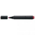 FABER CASTELL MARQUEUR PERMANENT GRIP 1504, RÉSISTE À L'EAU, POINTE OGIVE, COLORIS ROUGE