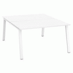 PÔLE DE 2 BUREAUX DROITS BLANC L 140 X P 80 CM PIÉTEMENT MÉTAL BLANC - ARCH