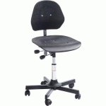 SIÈGE ATELIER SOLID-MEDIUM-ROULETTESEASY ROLLING-ACIER-NOIR - GLOBAL PROFESSIONAL SEATING