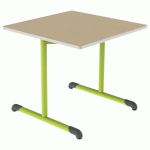 TABLE BANDANA 80X80 T5 DL STR POLY. HÊTRE MIEL BEIGE/VERT AC - MOBIDECOR