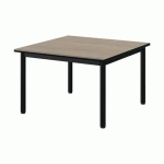 TABLE MALIBU 80X80 T1 4P STR ANTIB CHÊNE 1146/NOIR NOIR 9005