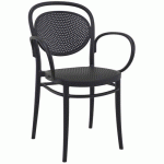 FAUTEUIL EXTÉRIEUR - POLYPROPYLÈNE - NOIR - MARCEL X L