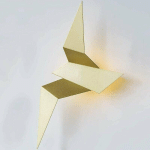 APPLIQUE MURALE OISEAU MODERNE À DEL POUR CHAMBRE À COUCHER (12,8 PO) (OR)