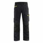 PANTALON DE TRAVAIL SERVICES STRETCH NOIR/JAUNE FLUORESCENT TAILLE 38 - BLAKLADER