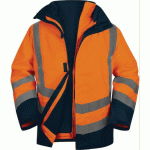 PARKA 5 EN 1 HAUTE VISIBILITÉ ORANGE FLUO-MARINE TAILLE 4XL - DELTA PLUS