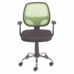 SIÈGE DE BUREAU TAMI MAILLE FILET HAUTEUR AJUSTABLE AVEC ACCOUDOIRS À ROULETTES HAUTEUR DOSSIER 46 CM NOIR / VERT