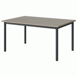 TABLE MALIBU 120X80 T3 4P STRA ABS GRIS U727/GRIS 7016