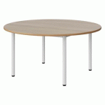 TABLE MALIBU Ø 120 T3 4P STRA ALAISÉ ACACIA/BLC 9016