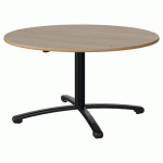 TABLE MALIBU Ø 120 T4 PC STRA ALAISÉ CHÊNE 1146/NOIR 9005
