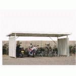 ABRI ALUMINIUM À TOITURE PLANE DOUBLE FACE SANS BARDAGE 24 PLACES - MANUTAN COLLECTIVITÉS