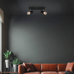 BRILONER SPOT POUR PLAFOND PLEK GU10 NOIR/ARGENT À 2 LAMPES