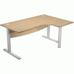 BUREAU COMPACT 90° DROIT VOILE DE FOND VISUAL 180 CM - CHÊNE - ARTARREDI