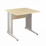 BUREAU DROIT ACTIVITY MÉTAL - L. 80 X P. 80 CM - PLATEAU HÊTRE - PIEDS L 'BLANC'
