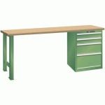 ÉTABLIS VERT 1500X800X850 CAP. 1500KG ET 4 TIR. 75KG - LISTA