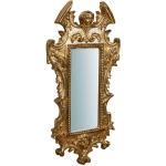 BISCOTTINI - MIROIR MURAL À ACCROCHER EN BOIS FINITION FEUILLE D'OR ANTIQUE SAGOMATO MADE IN ITALY